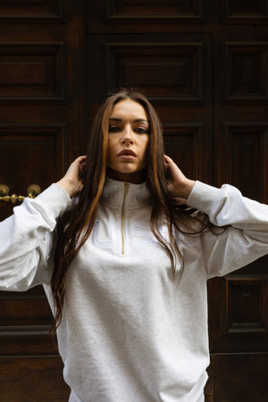 MONOCHROME  GREY  QUARTER ZIP JUMPER