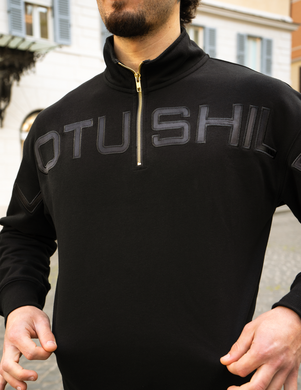 MONOCHROME BLACK QUARTER ZIP          JUMPER