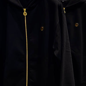 Lotus Hill 420GSM French Terry Zip-Through Hoodie (BLACK)