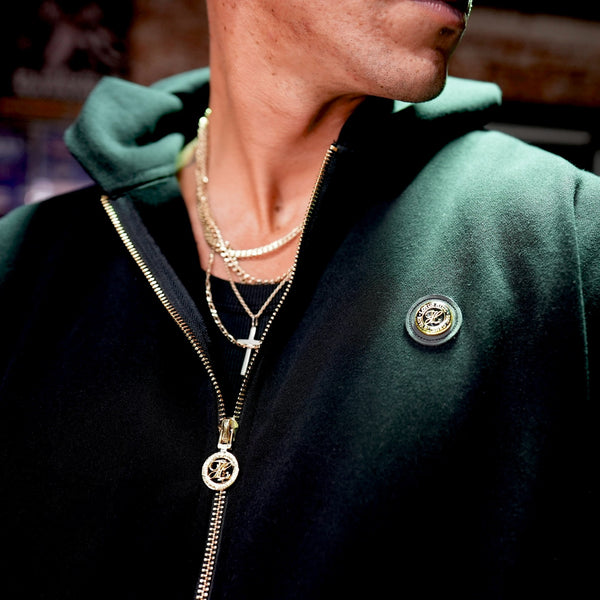 Lotus Hill 420GSM French Terry Zip-Through Hoodie (BLACK)